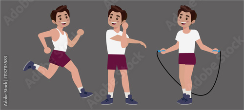 People character doing sport collection