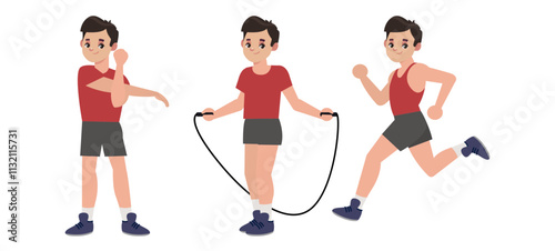 People character doing sport collection
