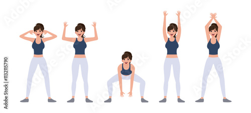 People character doing sport collection