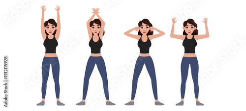 People character doing sport collection