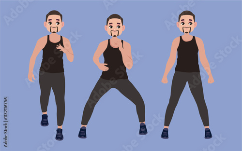 People character doing sport collection