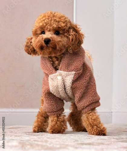 Cute brown toy poodle