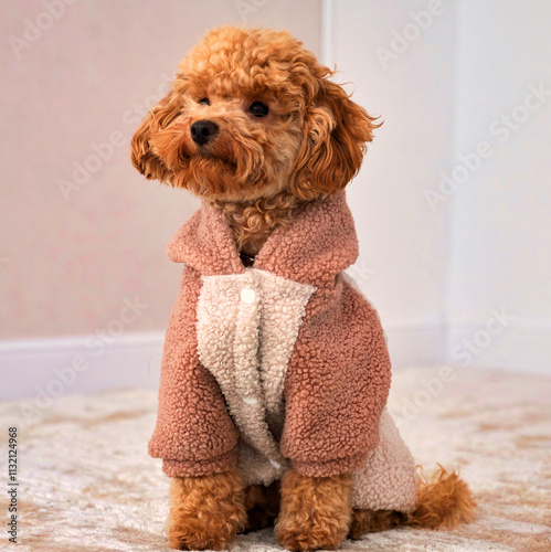 Cute brown toy poodle