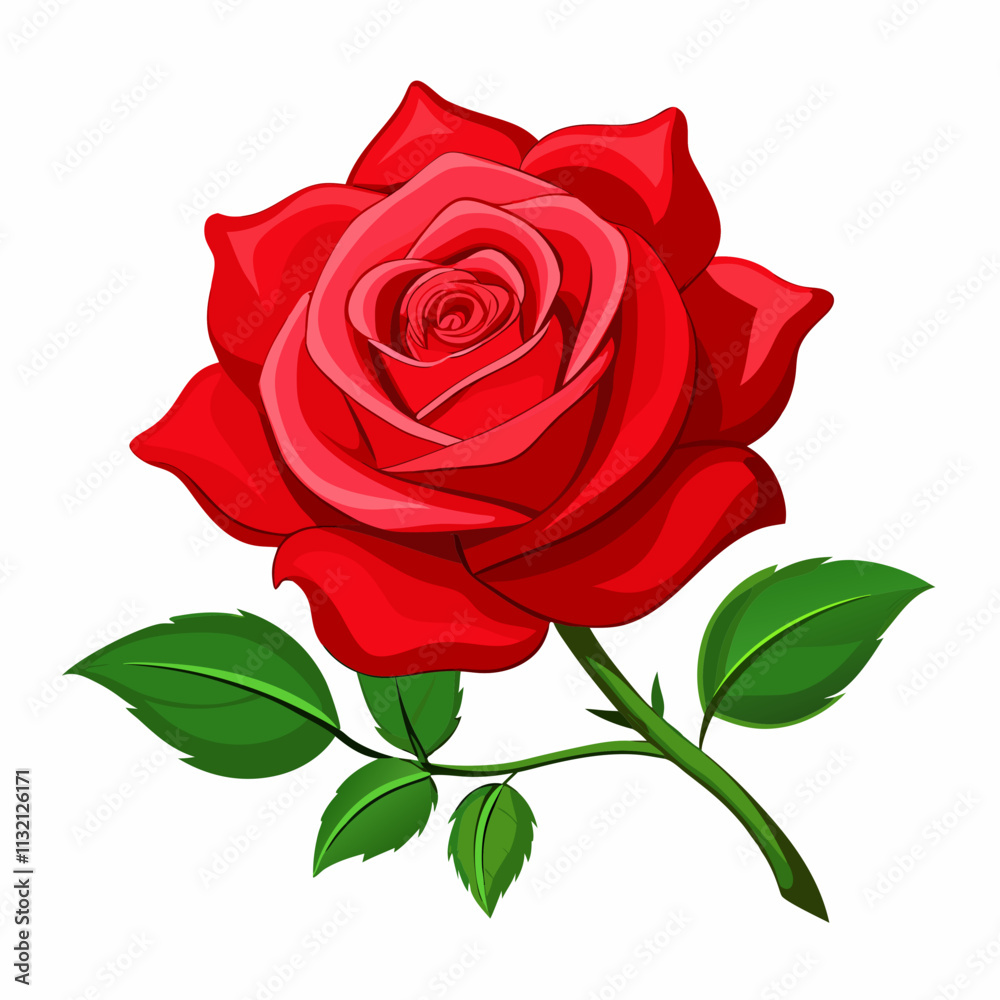 Fototapeta premium rose vector white background