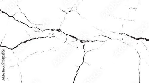 Surface cracks and fissures in ground. Crack concrete, crevices from disaster top view. Vector background. Cracked ground. Structure of cracks.	