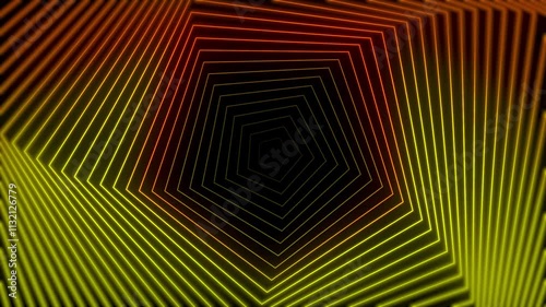 Abstract background pentagon wave lines light movement looping. cyber light movement continuous wave.