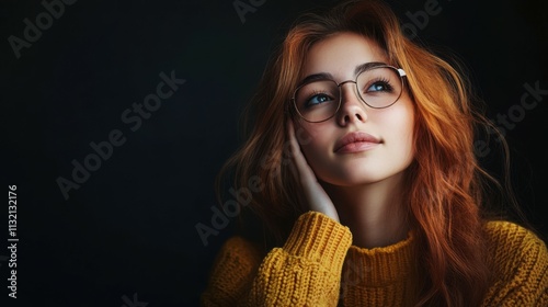 Portrait, girl and hair care with confidence, volume or texture on black background as student. Female person, style and trendy in studio as satisfied or casual in outfit, clothes and pride for glow