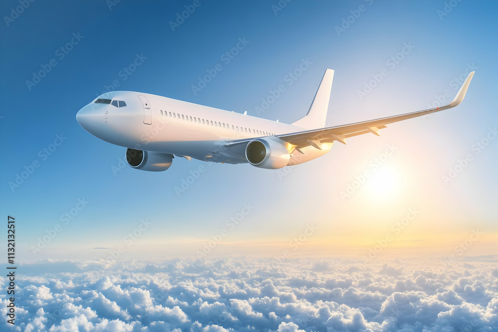 Obraz premium Airplane in Flight 3D Illustration