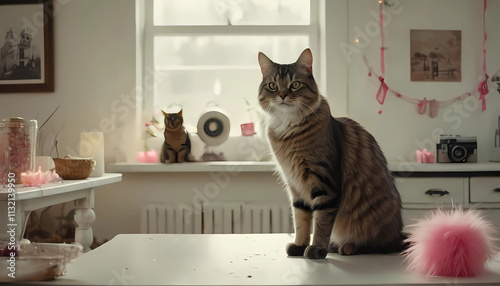 tabby cats in the kitchen