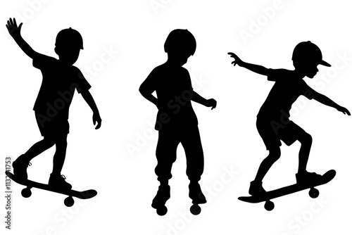 Skateboard silhouette illustration.