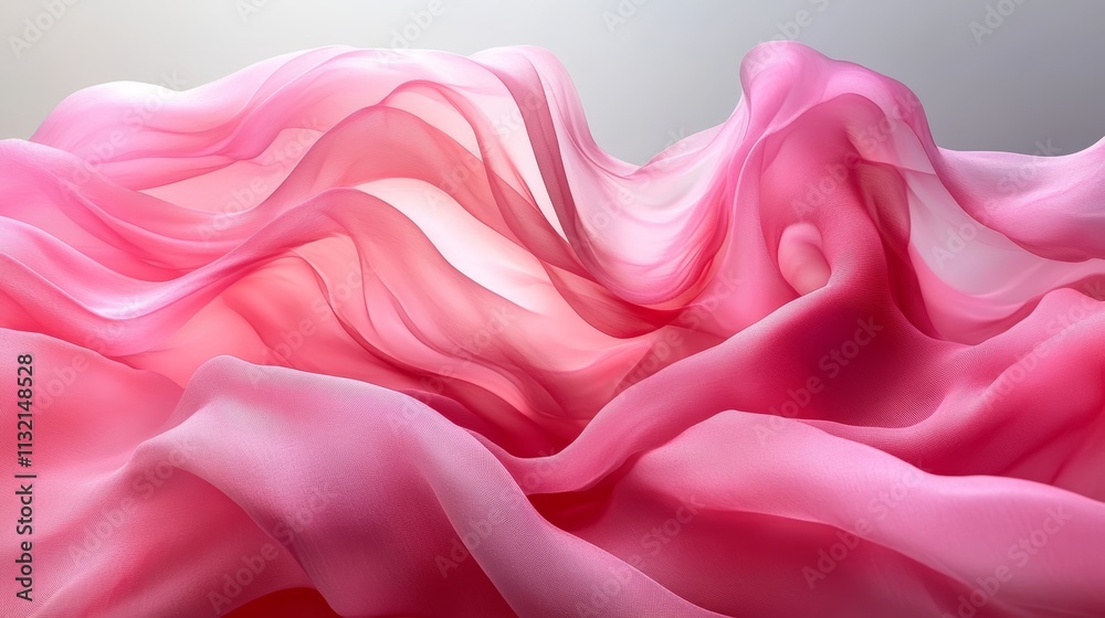 Fototapeta premium Abstract Art Featuring Dynamic Pink Ribbons in Fluid Motion, perfect for decorative backgrounds, wallpapers, or artistic designs Generative AI