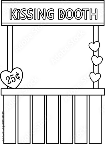 Isolated kissing booth Outline Vector.
For celebrating Valentine's Day, wedding or birthday.
Transparent background.