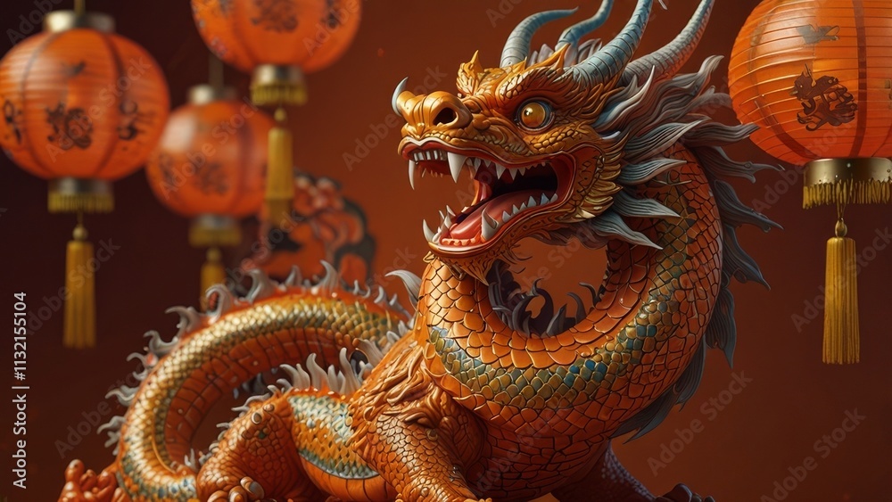Fototapeta premium chinese dragon statue