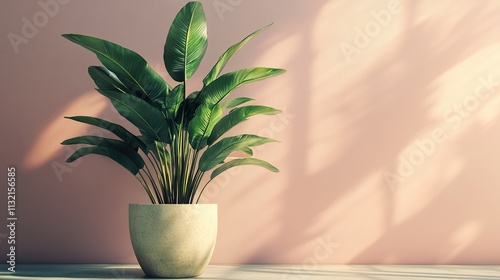 Serene Houseplant in a Pot: Minimalist Home Decor photo