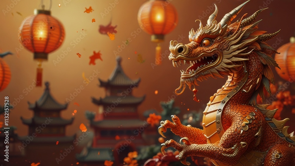 Obraz premium chinese dragon statue