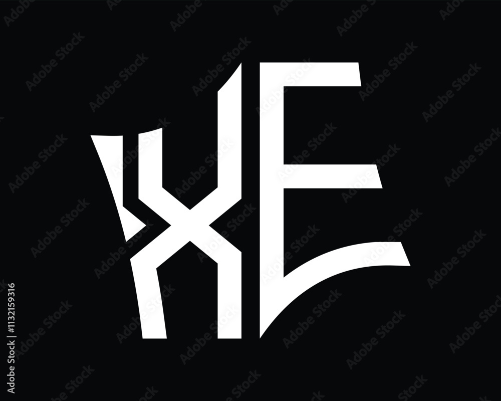 Fototapeta premium XE letter logo design vector art