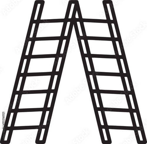 A 3d illustration of a metal stepladder on a white background, symbolizing the steps to business success and upward growth