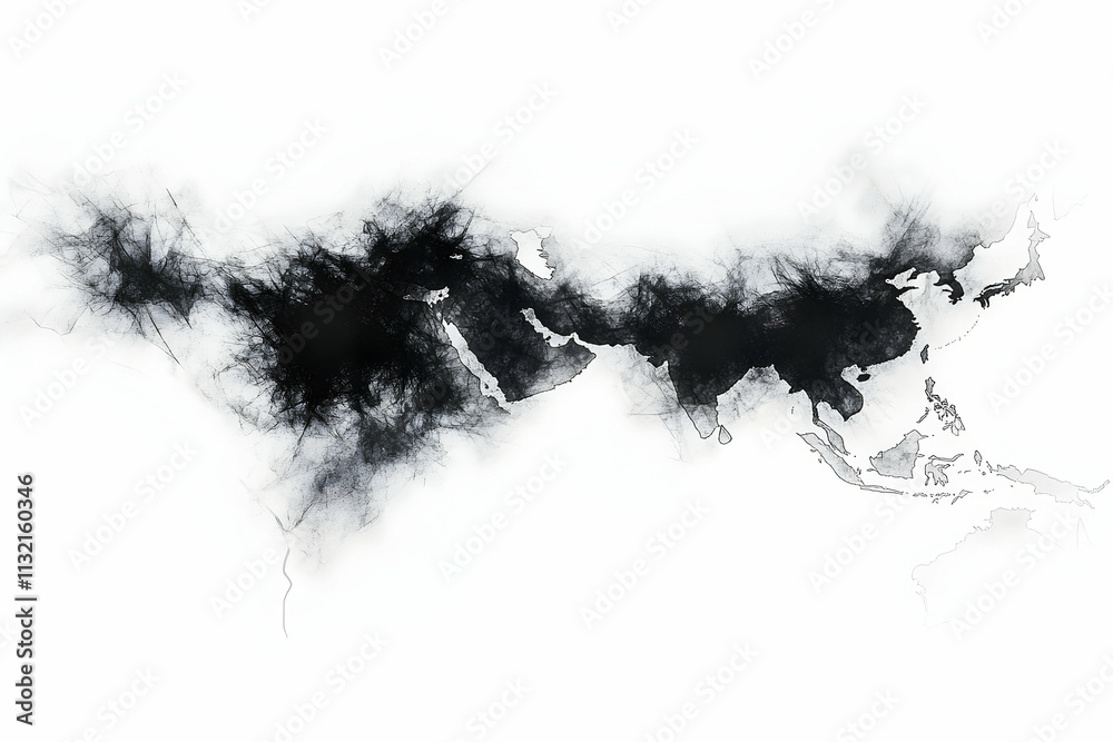 Obraz premium Abstract Asia Map Illustration
