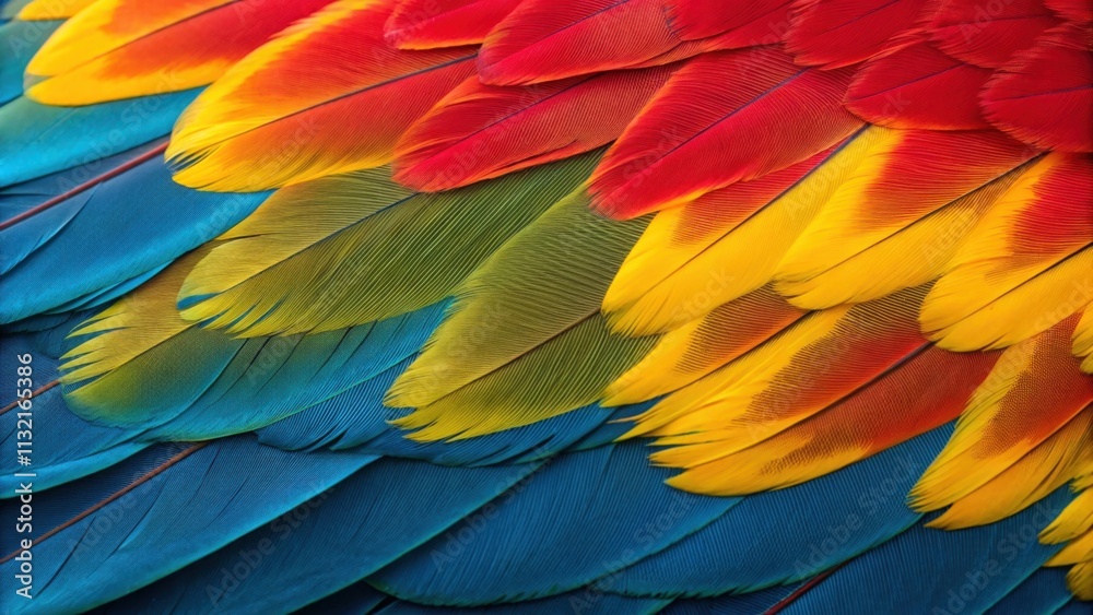 Obraz premium Vibrant feathers of a macaw showcasing bright colors