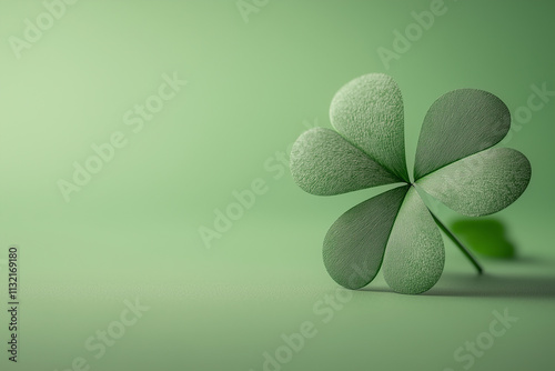 St. Patrick's Day green four leaf clover background with copy space