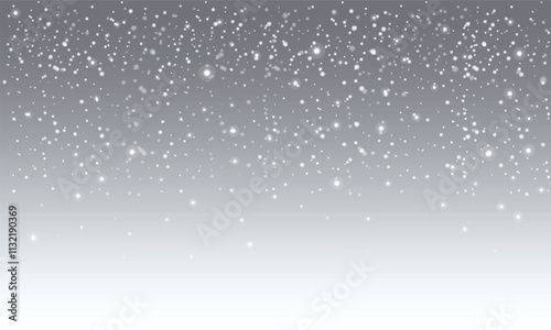 Glittering snowflakes in the air. transparent background. Overlay effect, Winter ambiance. vector illustration