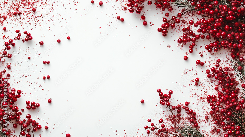 Fototapeta premium christmas decorations on a white background