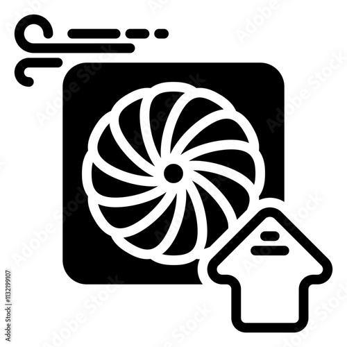 Ventilation icon, glyph icon style