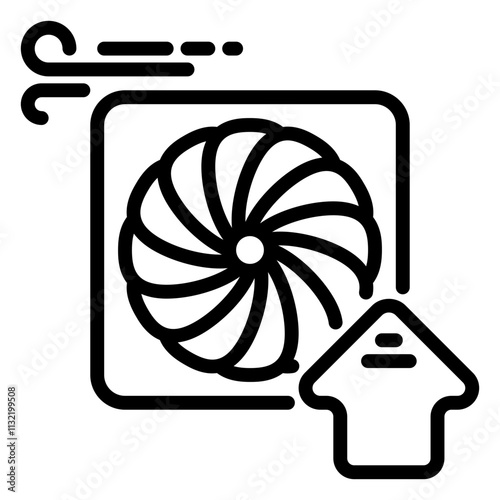 Ventilation icon, line icon style
