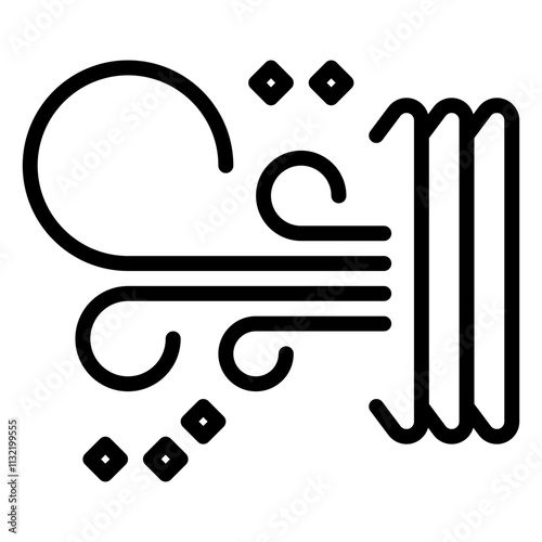 Clean Air icon, line icon style