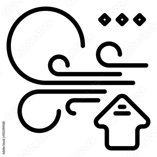 Wind icon, line icon style