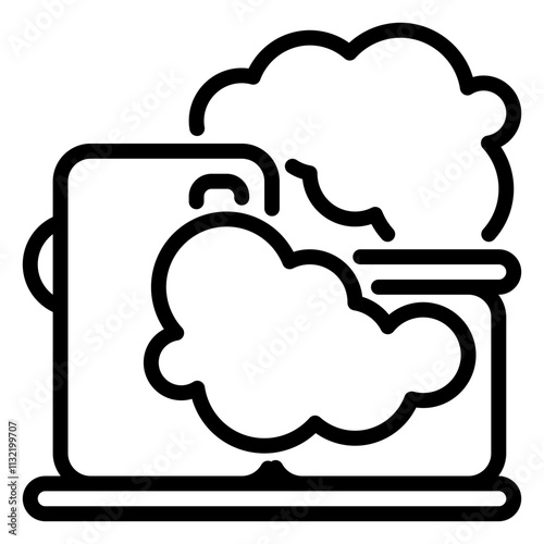 Fog icon, line icon style