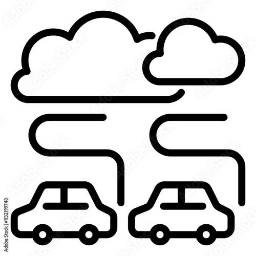 Smog icon, line icon style