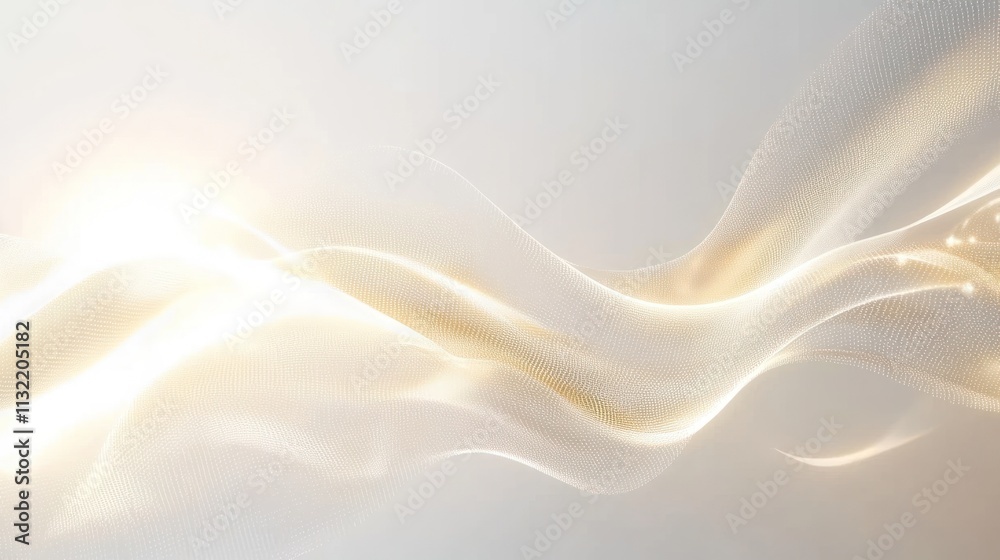 Fototapeta premium Abstract Golden Wave Particle Flow Design