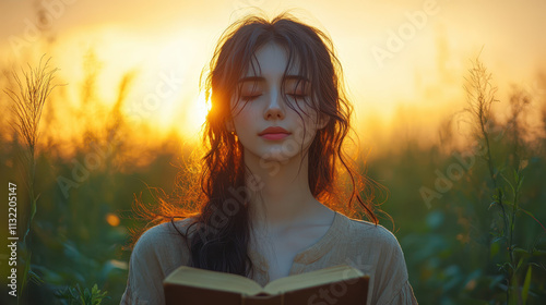 Christian Worship and Prayer with Belief and Spirituality in Red