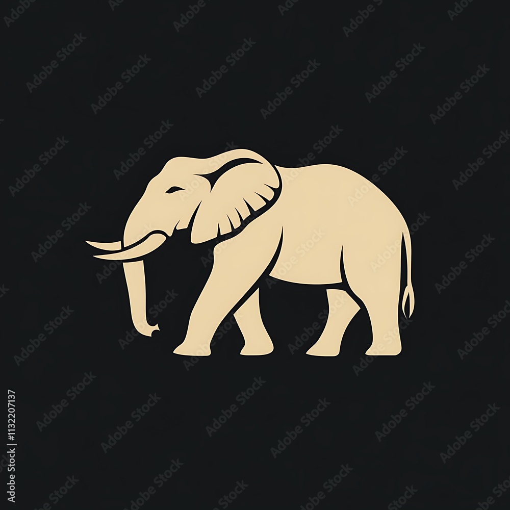Obraz premium Sleek and Minimalist Elephant Logo Design for Modern Branding Applications and Creative Projects