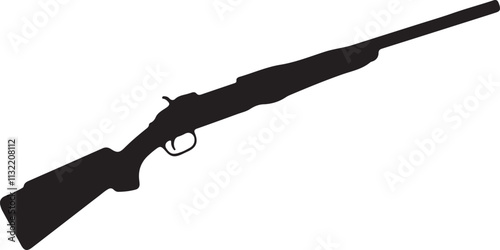 Hunting rifle icon in black style isolated on white background. Hunting symbol stock vector illustration.