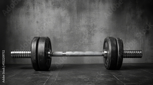 A dumb bell gym weight lifting or weightlifting dumbbell icon illustration
