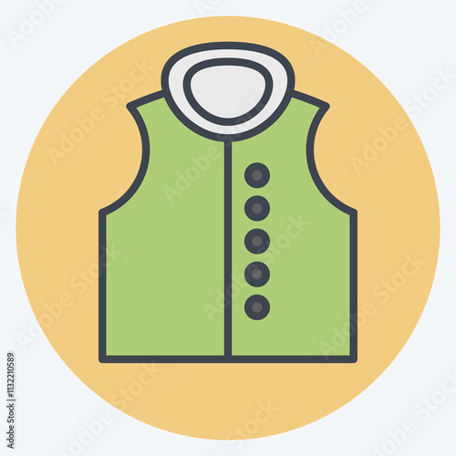 Icon Vest. related to Fashion symbol. color mate style. simple design editable