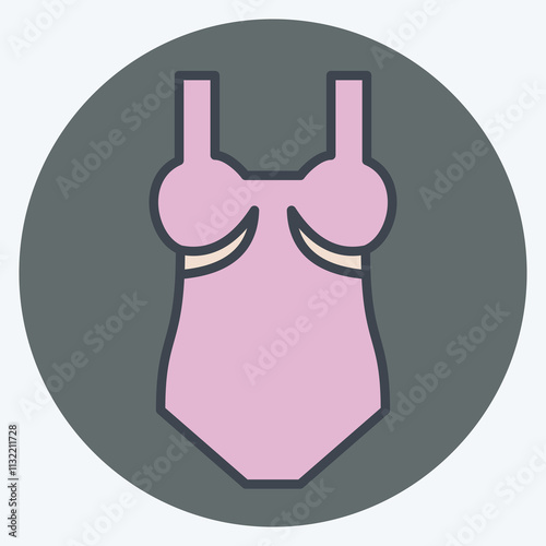 Icon Swimsuit. related to Fashion symbol. color mate style. simple design editable