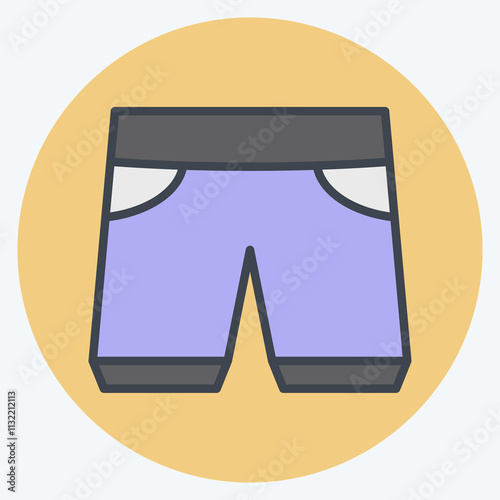 Icon Shorts. related to Fashion symbol. color mate style. simple design editable