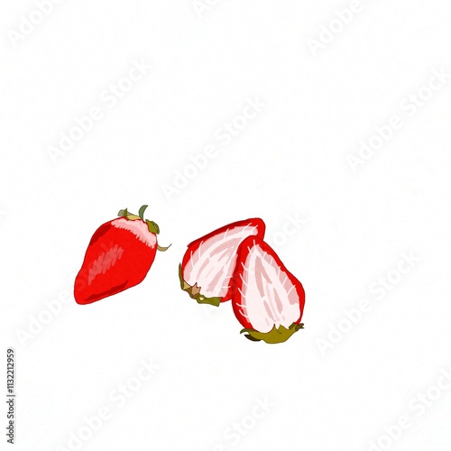 strawberry with leaf