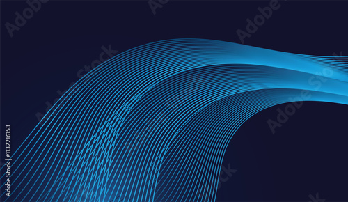 abstract background showcasing a smooth wave-like blue gradient line against a dark background, conveying motion and futuristic elegance, ideal for tech and creative designs