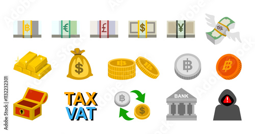 Collection of icons related to financial and security concepts.
