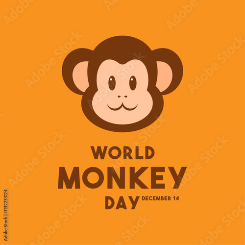 World Monkey Day. December 14. Cute monkey head. photo