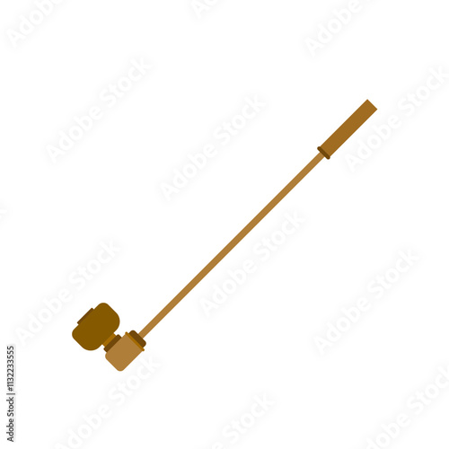 opium pipe flat design vector illustration. A pipe designed for the evaporation and inhalation of opium. antique opium pipes, smoking tools