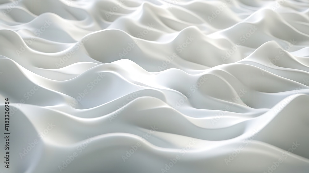 Fototapeta premium Design a 3D seamless pattern featuring white waves that flow continuously across the scene.