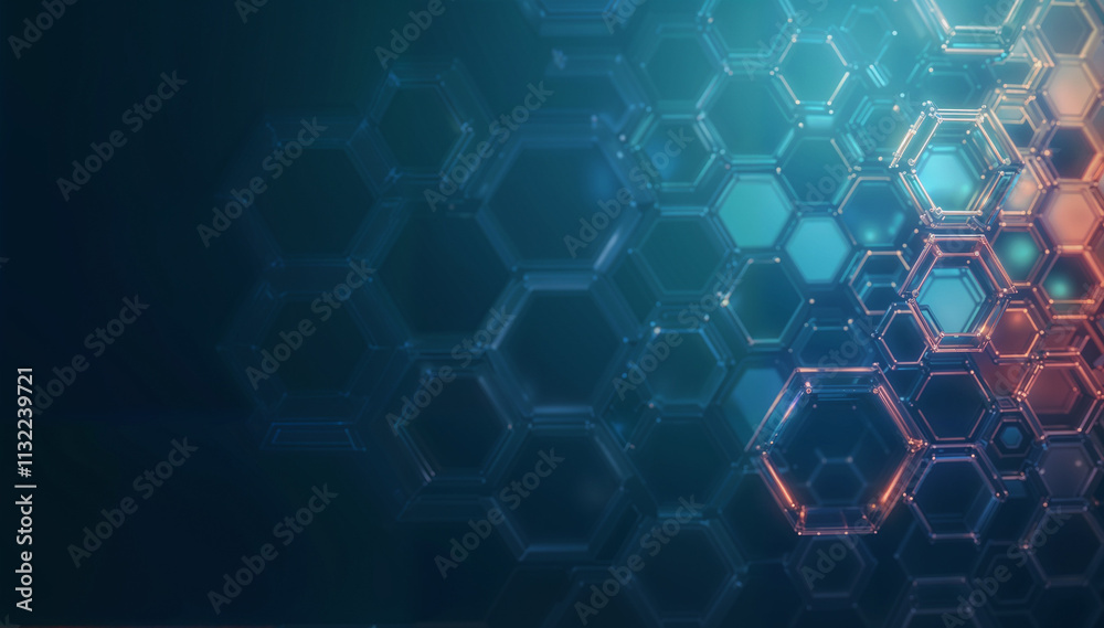 Obraz premium Abstract technology background with hexagons. Big data concept. 3d rendering