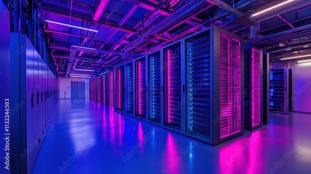 Fototapeta premium AI-integrated cloud data centers for scalable and efficient infrastructure