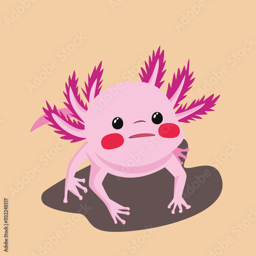 axotl salamanders a cartoon image of a pink gecko with a pink tail.