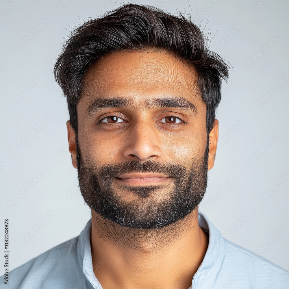 Obraz premium close up of young indian man on white background